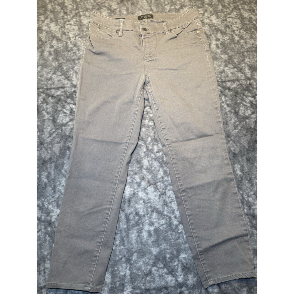 Talbots Women’s Gray Denim Jeans Petite Slim Mid Rise Ankle Stretch 10 Petite